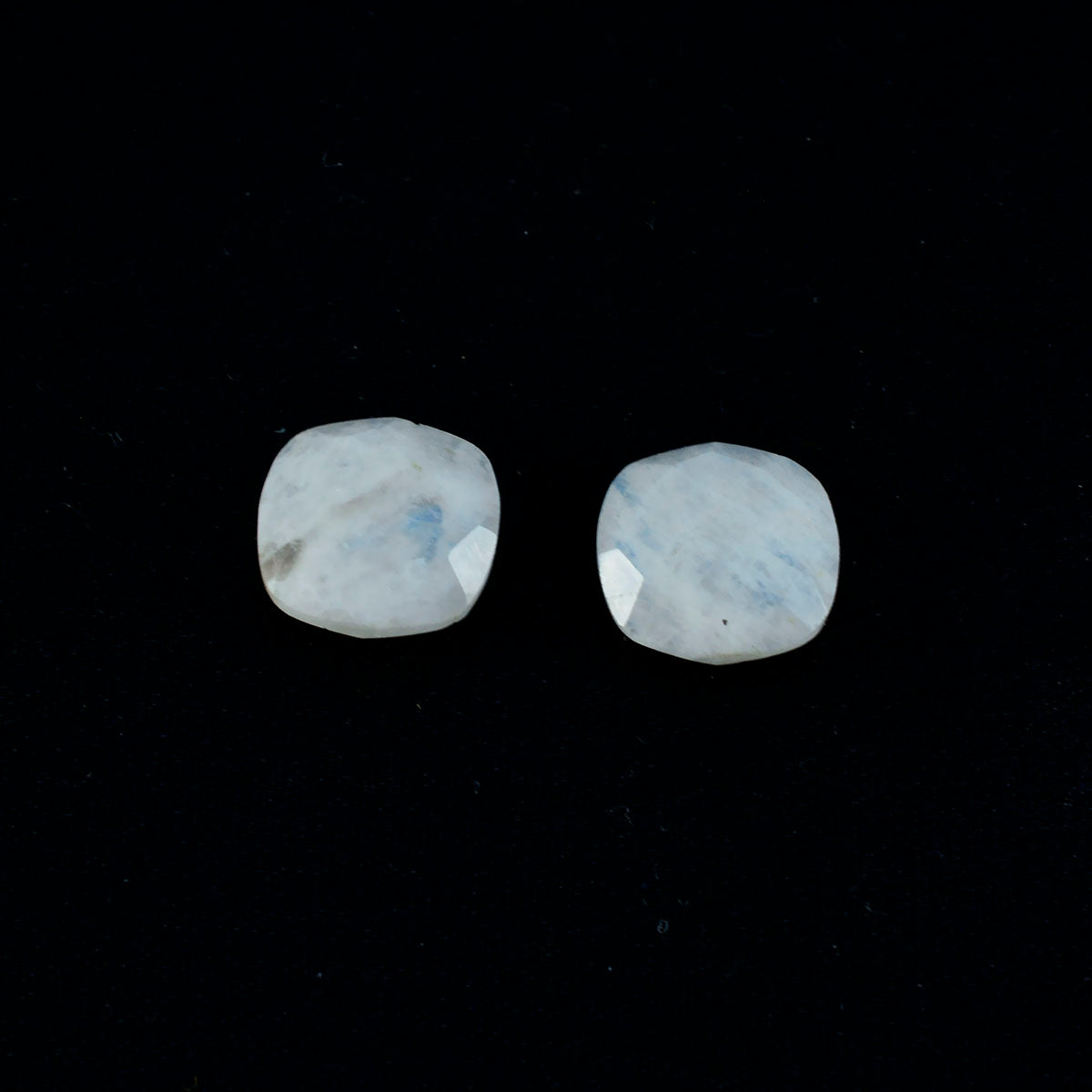 Rainbow Moonstone 1PC Chunky 13x13 MM Cushion Faceted White Natural Semi Precious Gems