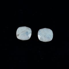 Rainbow Moonstone 1PC Chunky 13x13 MM Cushion Faceted White Natural Semi Precious Gems