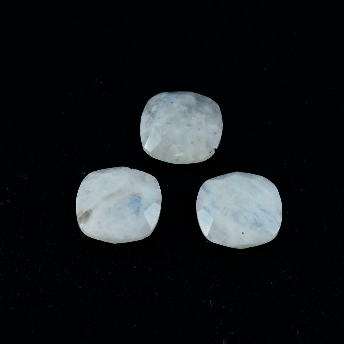 Rainbow Moonstone 1PC Chunky 13x13 MM Cushion Faceted White Natural Semi Precious Gems