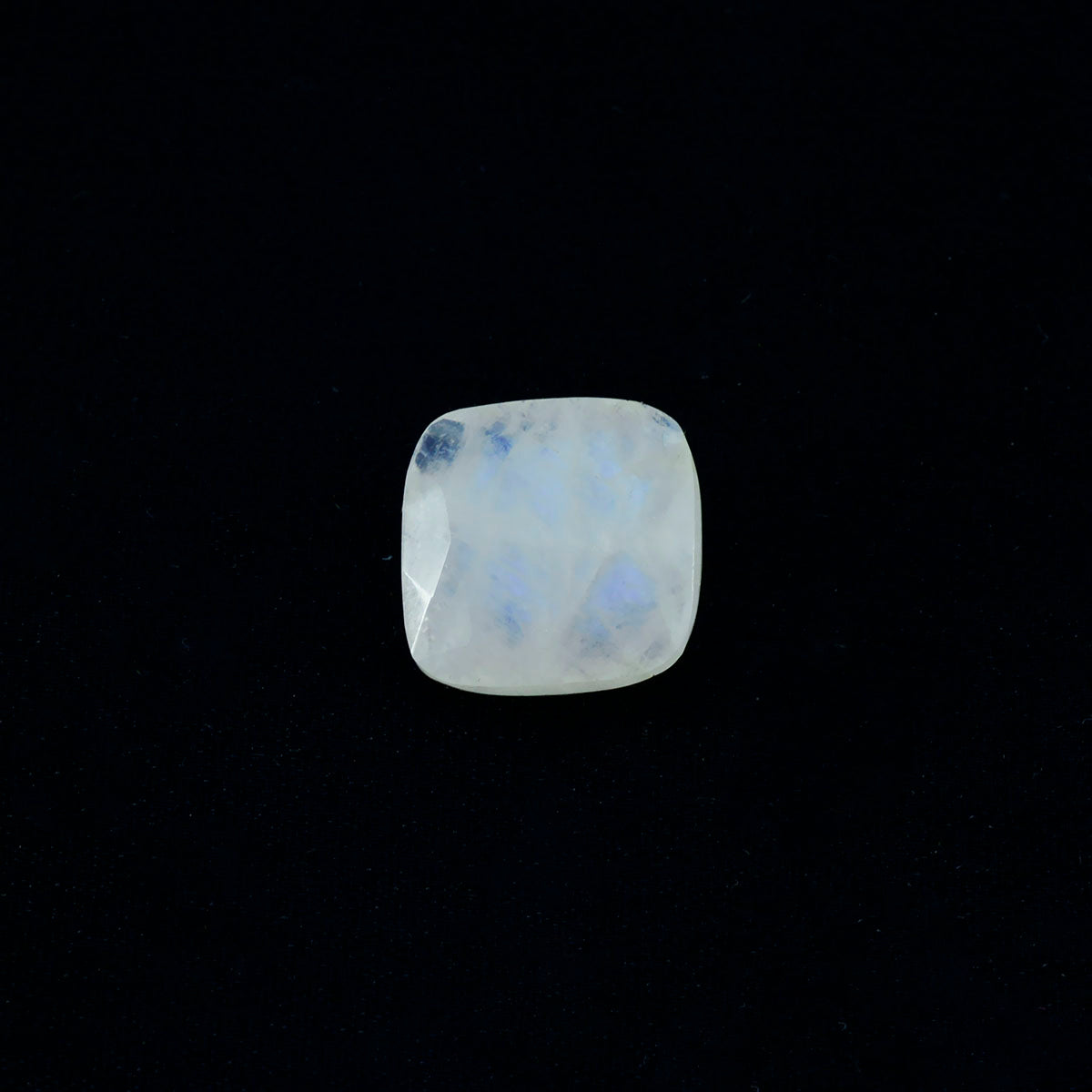 Rainbow Moonstone 1PC Chunky 15x15 MM Cushion Faceted White Superior Semi Precious Loose Gemstone
