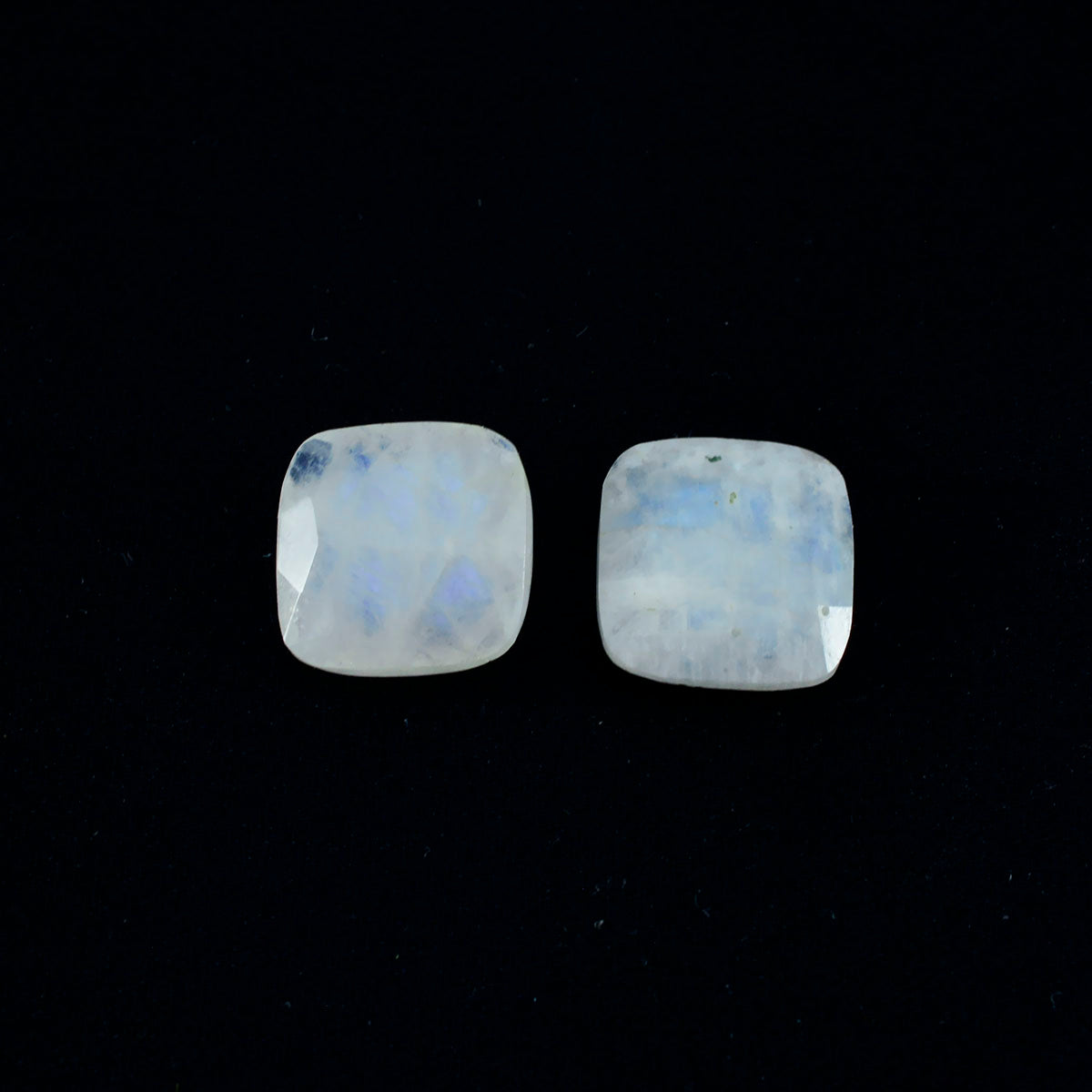 Rainbow Moonstone 1PC Chunky 15x15 MM Cushion Faceted White Superior Semi Precious Loose Gemstone