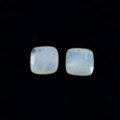 Rainbow Moonstone 1PC Chunky 15x15 MM Cushion Faceted White Superior Semi Precious Loose Gemstone