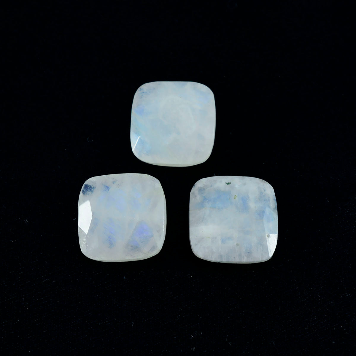 Rainbow Moonstone 1PC Chunky 16x16 MM Cushion Faceted White Pure Semi Precious Loose Gemstones