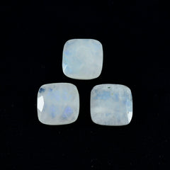 Rainbow Moonstone 1PC Chunky 16x16 MM Cushion Faceted White Pure Semi Precious Loose Gemstones