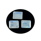 Rainbow Moonstone 1PC Large 10x14 MM Emerald Faceted White Fine Semi Precious Gems