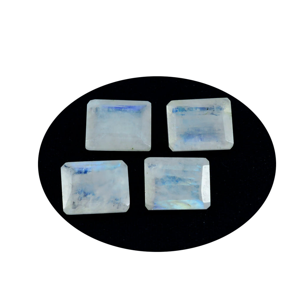 Rainbow Moonstone 1PC Chunky 12x16 MM Emerald Faceted White High Quality Semi Precious Loose Gems