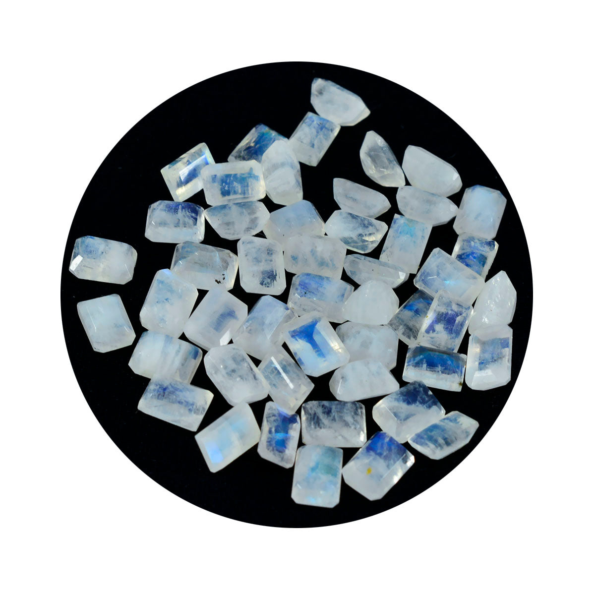 Rainbow Moonstone 1PC Tiny 4x6 MM Emerald Faceted White Superior Semi Precious Loose Gemstone