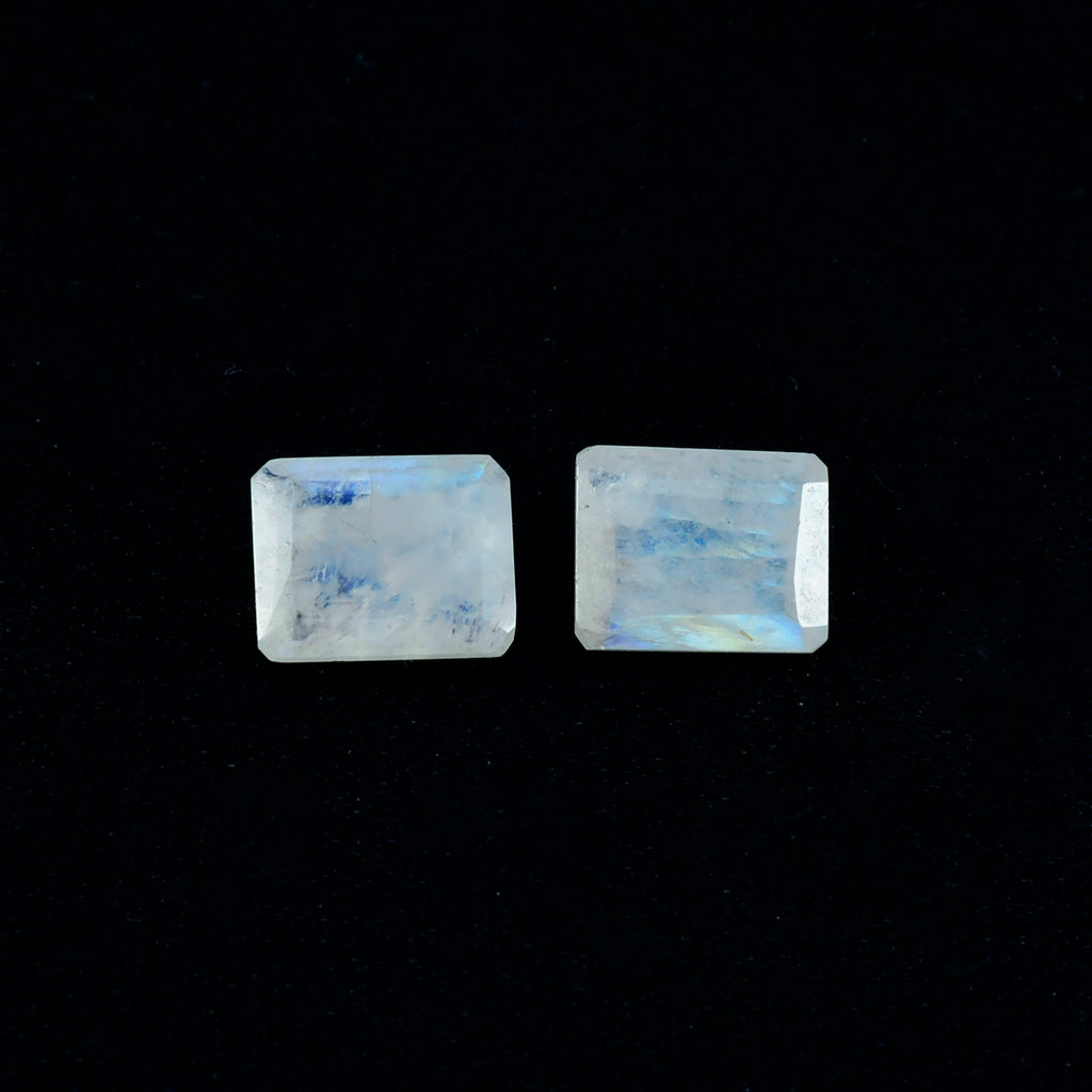 Rainbow Moonstone 1PC Chunky 13x18 MM Emerald Faceted White Natural Semi Precious Loose Gemstone