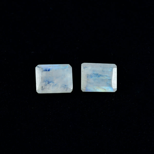 Rainbow Moonstone 1PC Chunky 13x18 MM Emerald Faceted White Natural Semi Precious Loose Gemstone