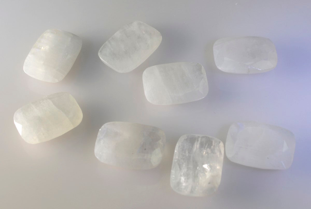 Rainbow Moonstone 1PC Chunky 13x18 MM Emerald Faceted White Natural Semi Precious Loose Gemstone