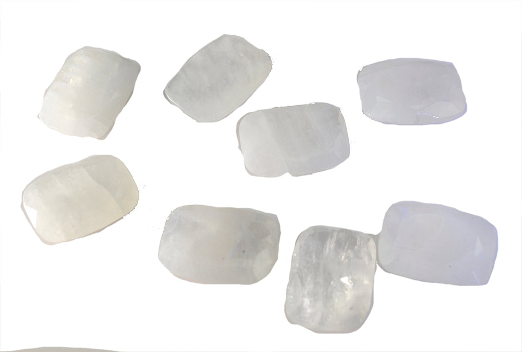 Rainbow Moonstone 1PC Chunky 15x20 MM Emerald Faceted White Genuine Semi Precious Loose Gemstones