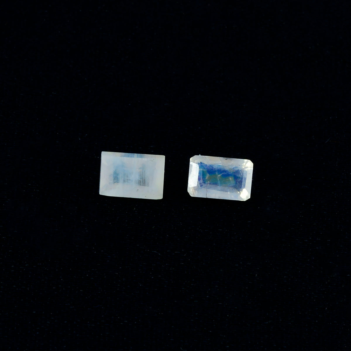 Rainbow Moonstone 1PC Tiny 4x6 MM Emerald Faceted White Superior Semi Precious Loose Gemstone
