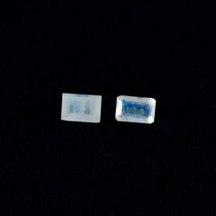 Rainbow Moonstone 1PC Tiny 4x6 MM Emerald Faceted White Superior Semi Precious Loose Gemstone