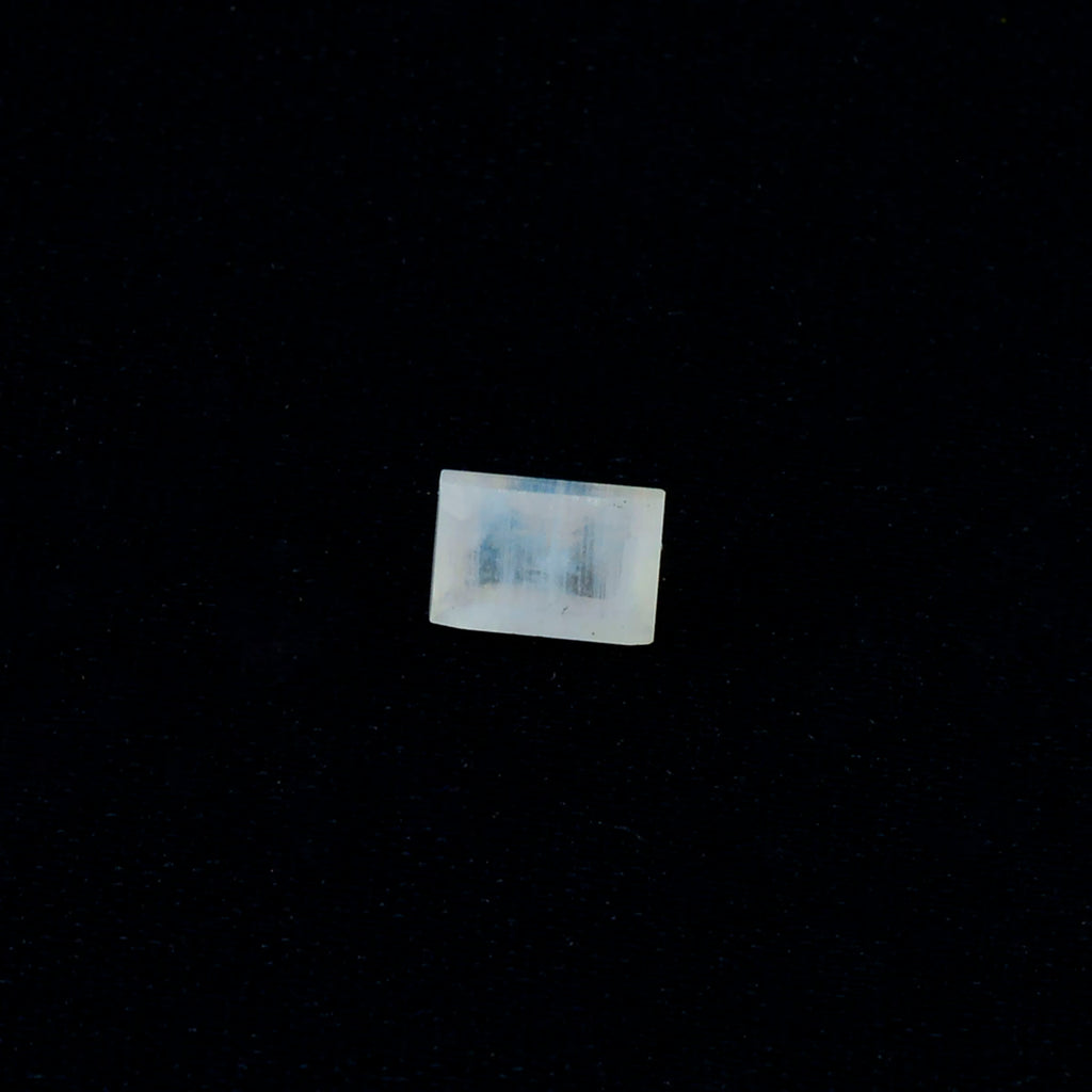 Rainbow Moonstone 1PC Medium 7x10 MM Emerald Faceted White Polished Semi Precious Loose Gemstones