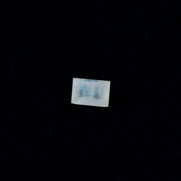Rainbow Moonstone 1PC Medium 7x10 MM Emerald Faceted White Polished Semi Precious Loose Gemstones