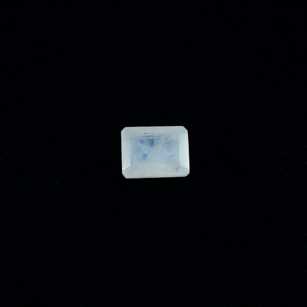 Rainbow Moonstone 1PC Medium 7x10 MM Emerald Faceted White Polished Semi Precious Loose Gemstones