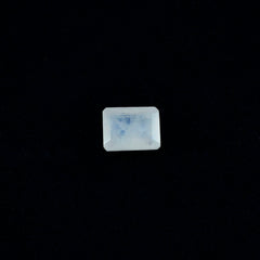 Rainbow Moonstone 1PC Medium 7x10 MM Emerald Faceted White Polished Semi Precious Loose Gemstones