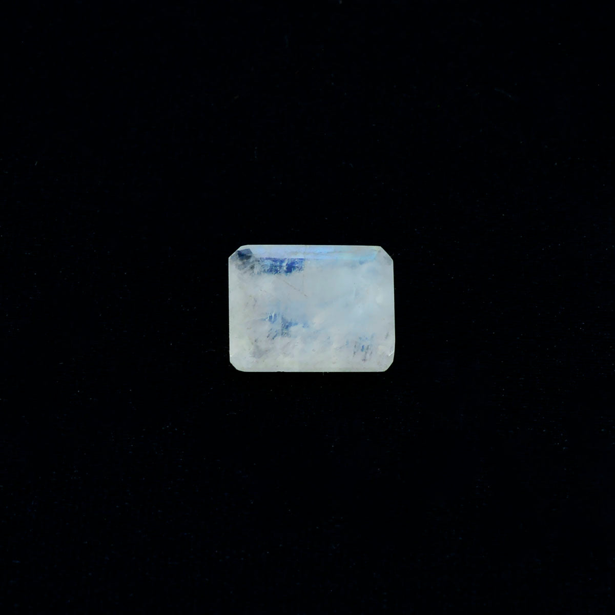 Rainbow Moonstone 1PC Medium 8x10 MM Emerald Faceted White Splendid Semi Precious Gems