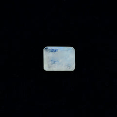 Rainbow Moonstone 1PC Medium 8x10 MM Emerald Faceted White Splendid Semi Precious Gems