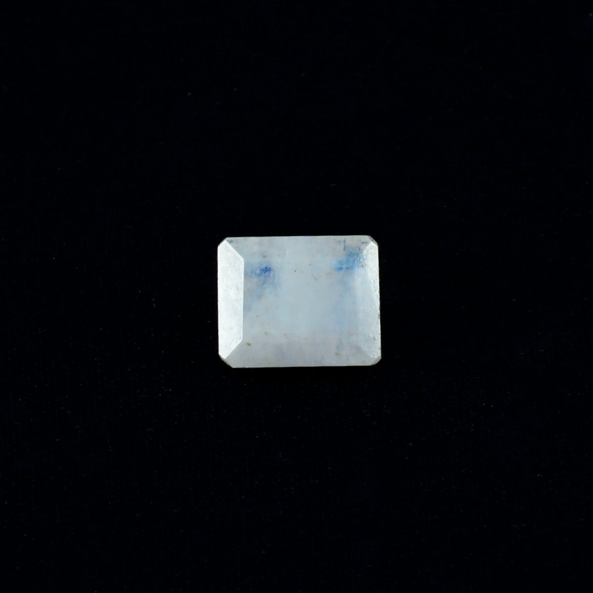 Rainbow Moonstone 1PC Large 9x11 MM Emerald Faceted White Luster Semi Precious Loose Gems