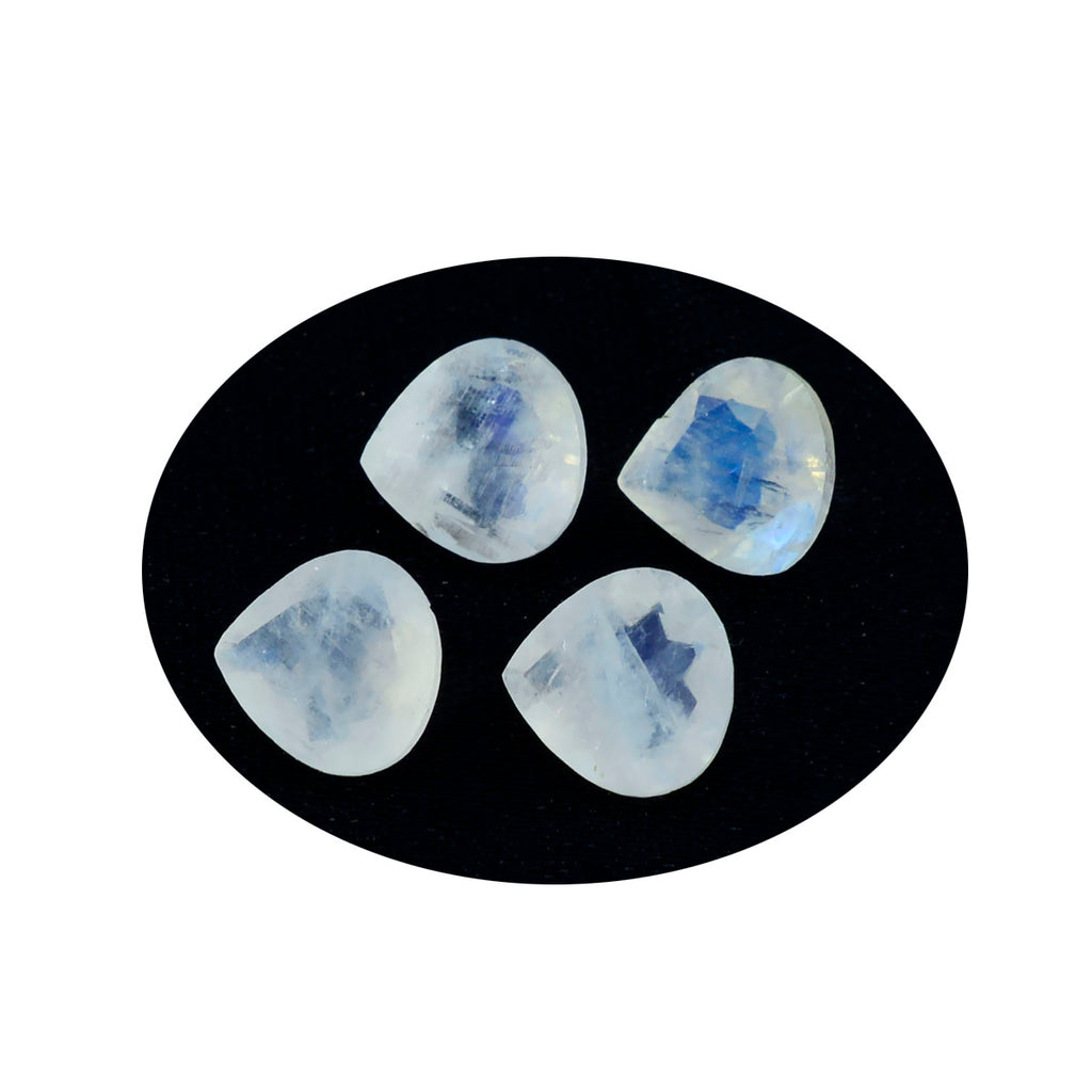 Rainbow Moonstone 1PC Large 12x12 MM Heart Faceted White High Quality Semi Precious Loose Gemstones