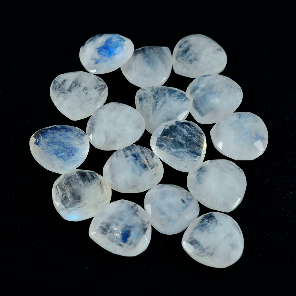 Rainbow Moonstone 1PC Chunky 13x13 MM Heart Faceted White Natural Semi Precious Gems