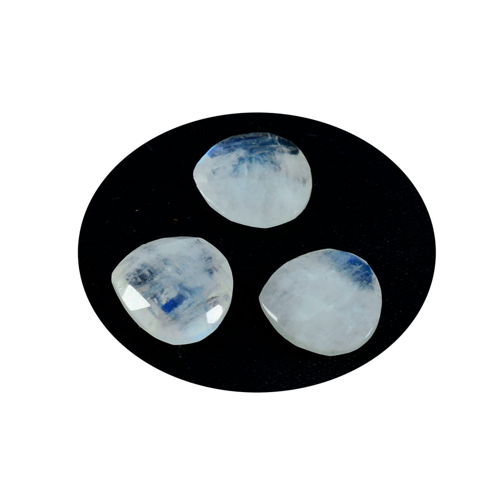 Rainbow Moonstone 1PC Chunky 14x14 MM Heart Faceted White Genuine Semi Precious Loose Gems