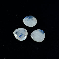 Rainbow Moonstone 1PC Chunky 14x14 MM Heart Faceted White Genuine Semi Precious Loose Gems