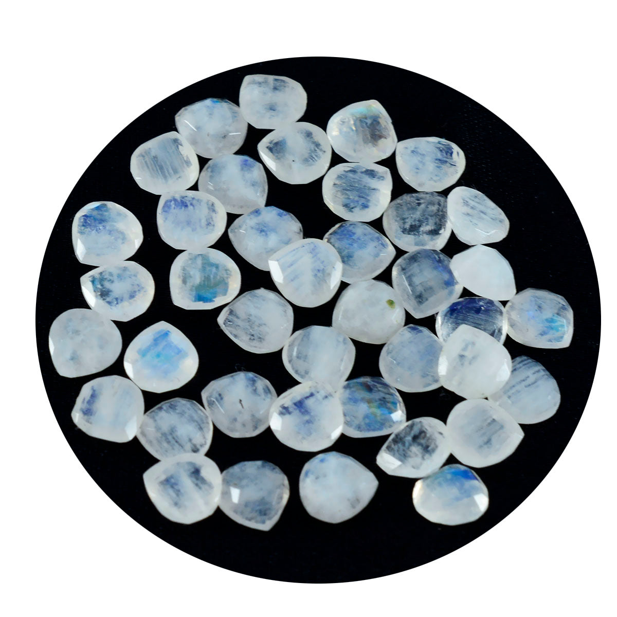 Rainbow Moonstone 1PC Small 7x7 MM Heart Faceted White Splendid Semi Precious Loose Gemstone