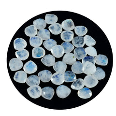 Rainbow Moonstone 1PC Small 7x7 MM Heart Faceted White Splendid Semi Precious Loose Gemstone