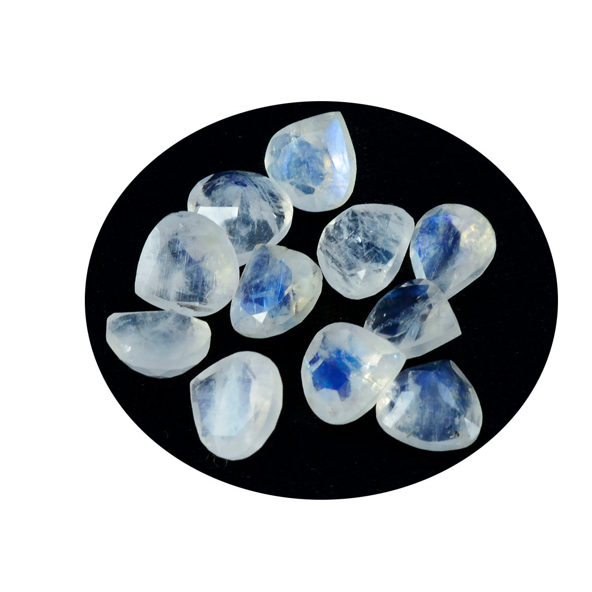 Rainbow Moonstone 1PC Small 8x8 MM Heart Faceted White Luster Semi Precious Loose Gemstones
