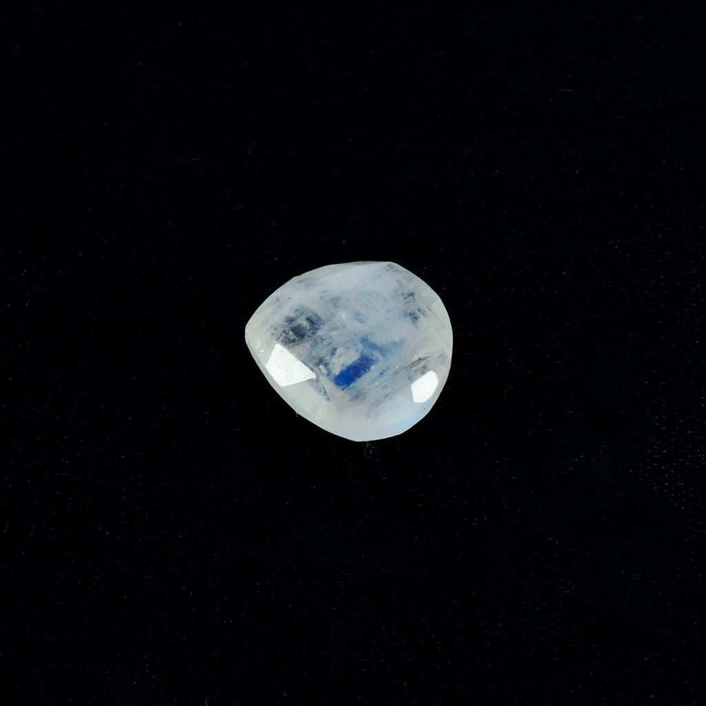 Rainbow Moonstone 1PC Large 10x10 MM Heart Faceted White Shine Semi Precious Loose Gems
