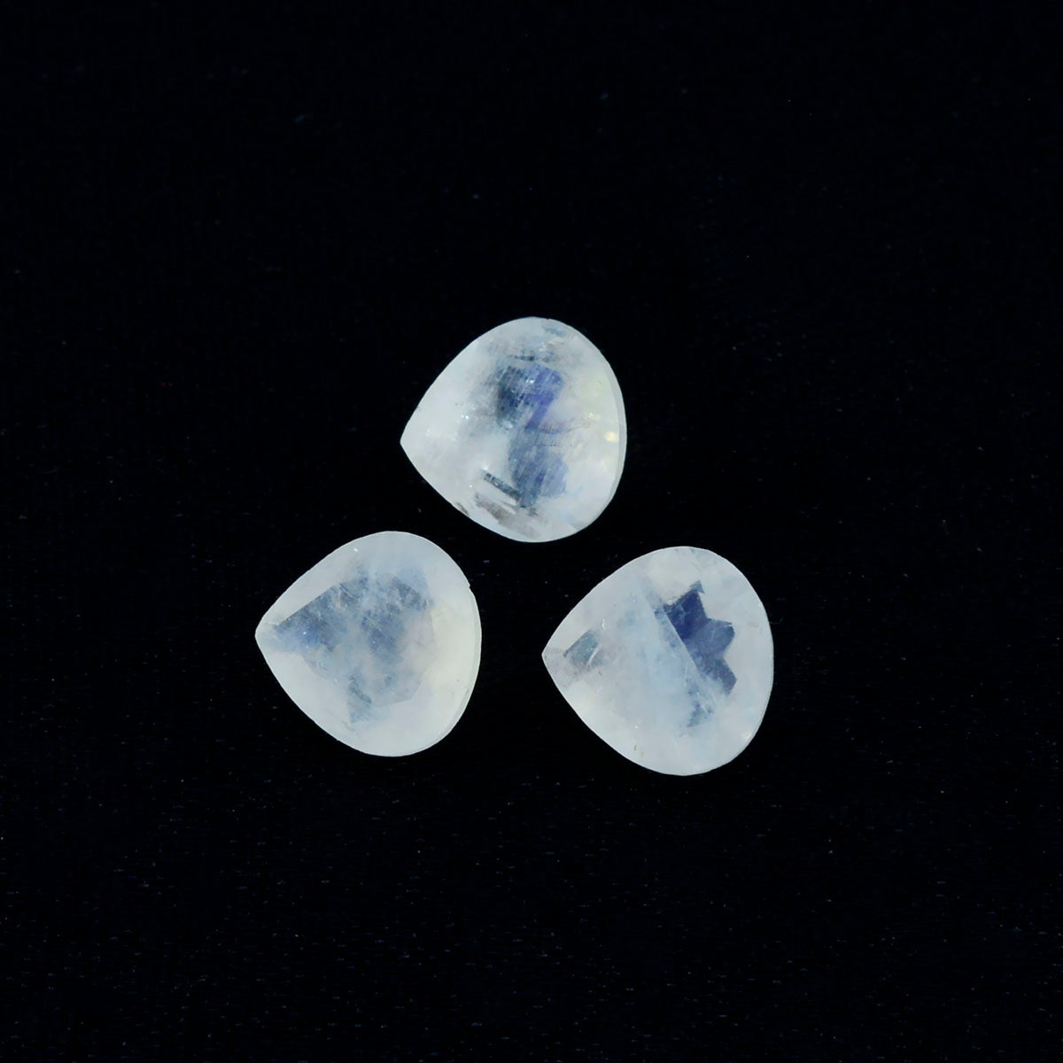 Rainbow Moonstone 1PC Chunky 14x14 MM Heart Faceted White Genuine Semi Precious Loose Gems