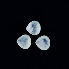 Rainbow Moonstone 1PC Chunky 14x14 MM Heart Faceted White Genuine Semi Precious Loose Gems