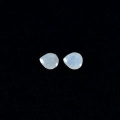 Rainbow Moonstone 10PC Tiny 5x5 MM Heart Faceted White Sparkling Semi Precious Gems
