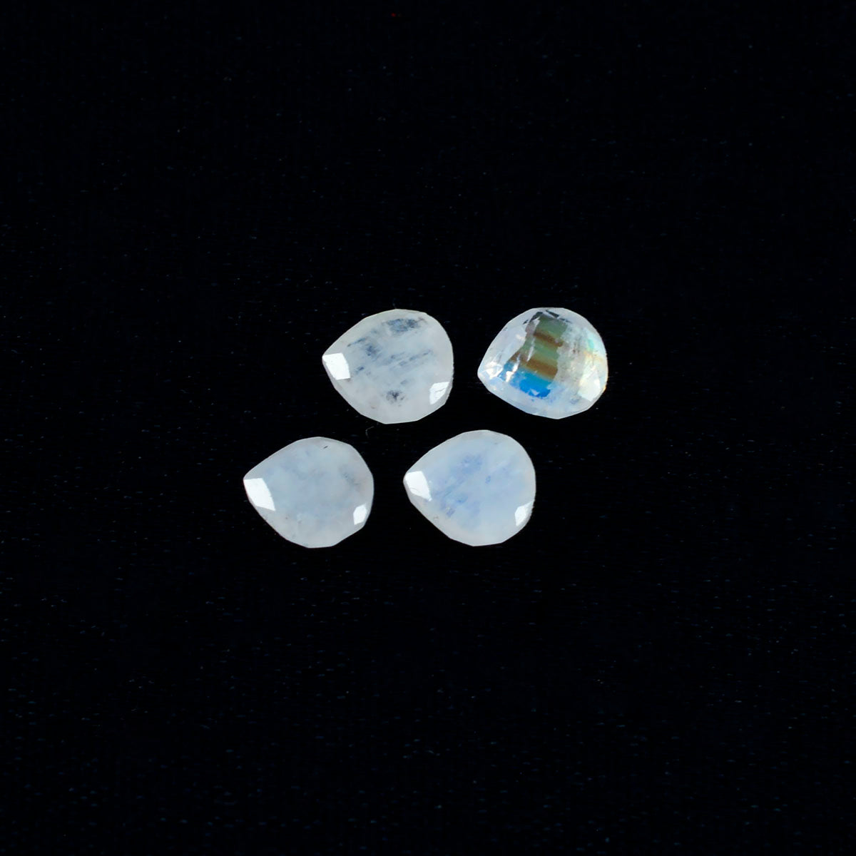 Rainbow Moonstone 1PC Tiny 6x6 MM Heart Faceted White Polished Semi Precious Loose Gems