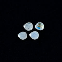 Rainbow Moonstone 1PC Tiny 6x6 MM Heart Faceted White Polished Semi Precious Loose Gems