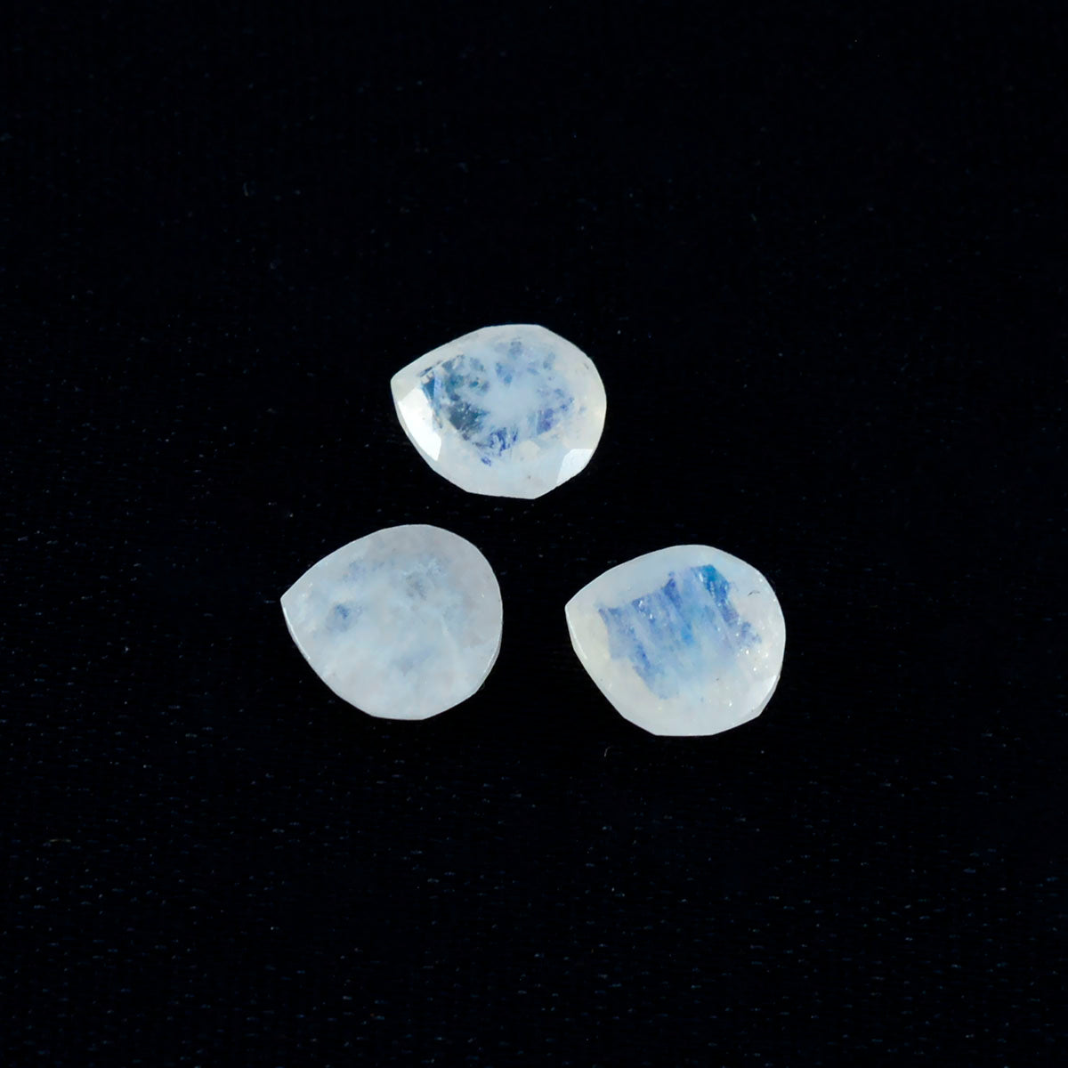 Rainbow Moonstone 1PC Small 8x8 MM Heart Faceted White Luster Semi Precious Loose Gemstones Hoofdafbeelding