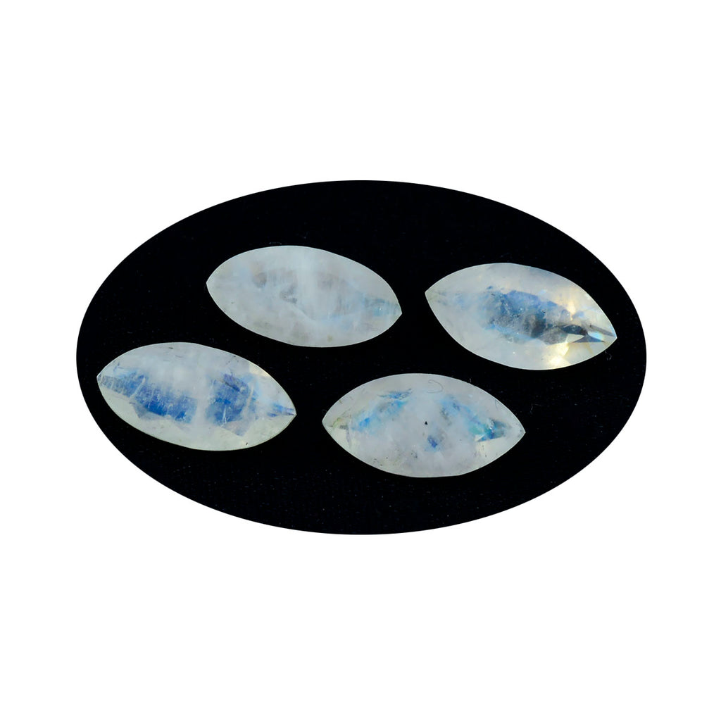 Rainbow Moonstone 1PC Chunky 10x20 MM Marquise Faceted White Shine Semi Precious Loose Gems