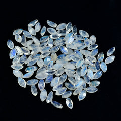Rainbow Moonstone 10PC Tiny 2x4 MM Marquise Faceted White Pure Semi Precious Loose Gems