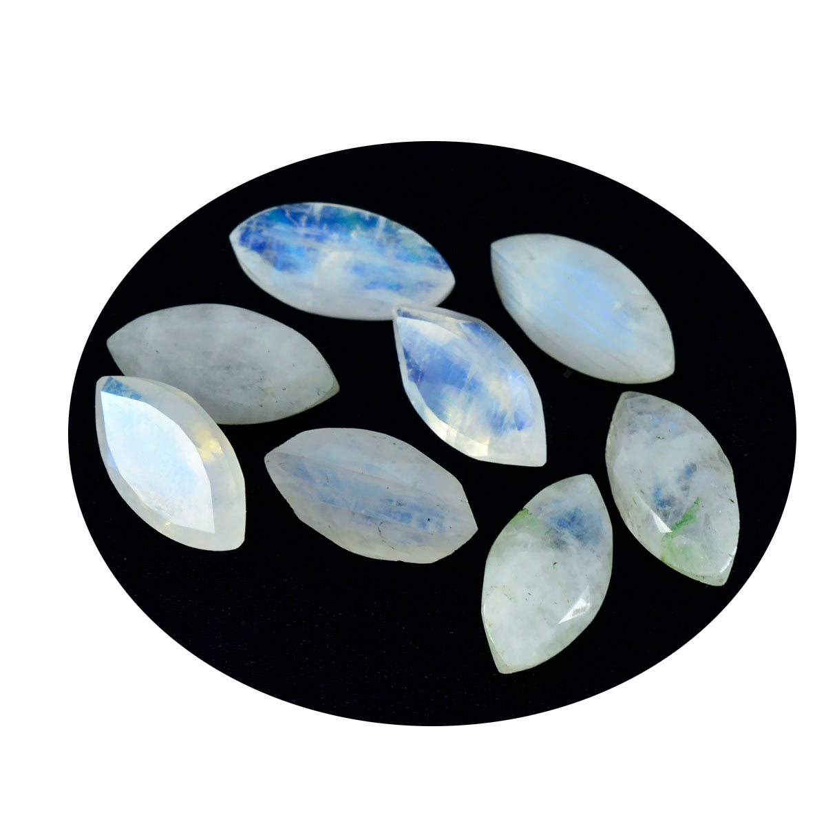 Rainbow Moonstone 1PC Small 6x12 MM Marquise Faceted White Splendid Semi Precious Loose Gemstone