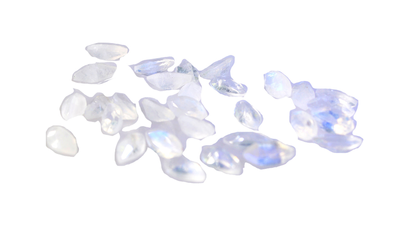 Rainbow Moonstone 10PC Tiny 2x4 MM Marquise Faceted White Pure Semi Precious Loose Gems