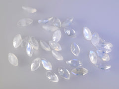 Rainbow Moonstone 10PC Tiny 2x4 MM Marquise Faceted White Pure Semi Precious Loose Gems