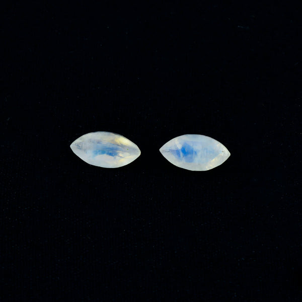 Rainbow Moonstone 1PC Small 5x10 MM Marquise Faceted White Polished Semi Precious Loose Gems