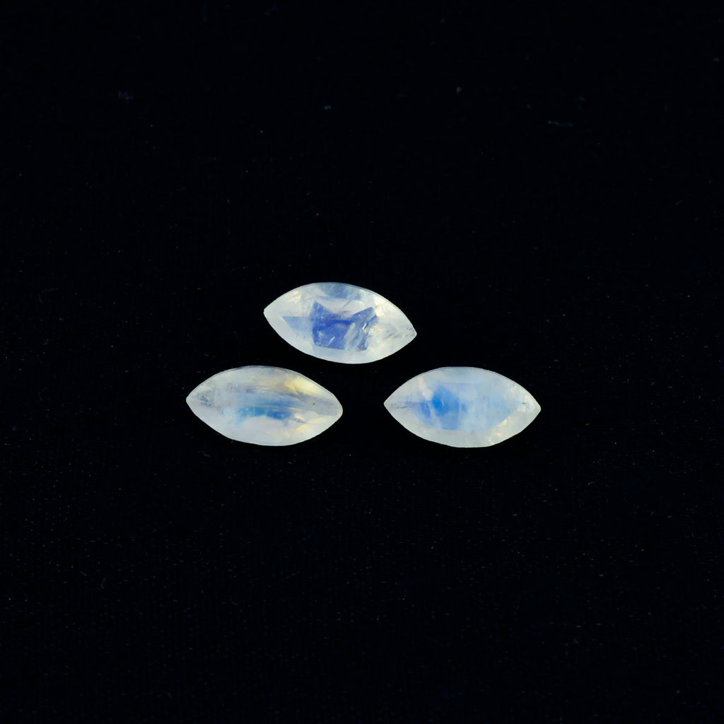 Rainbow Moonstone 1PC Medium 7x14 MM Marquise Faceted White Luster Semi Precious Loose Gemstones