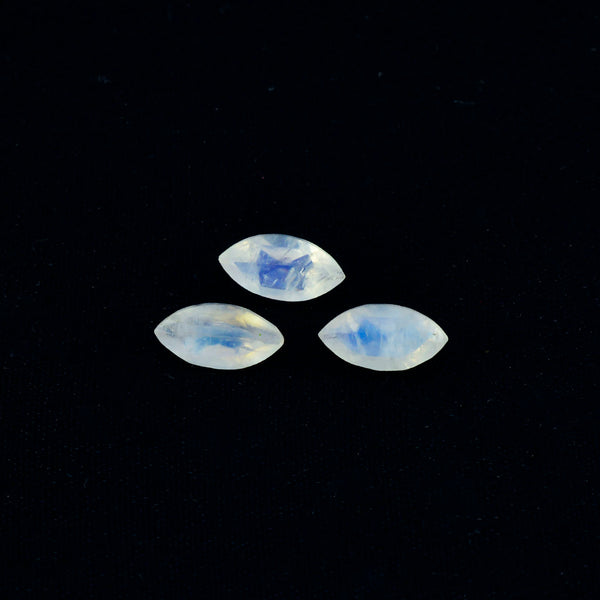Rainbow Moonstone 1PC Medium 7x14 MM Marquise Faceted White Luster Semi Precious Loose Gemstones