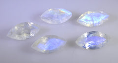 Rainbow Moonstone 1PC Large 8x16 MM Marquise Faceted White Lustrous Semi Precious Gems