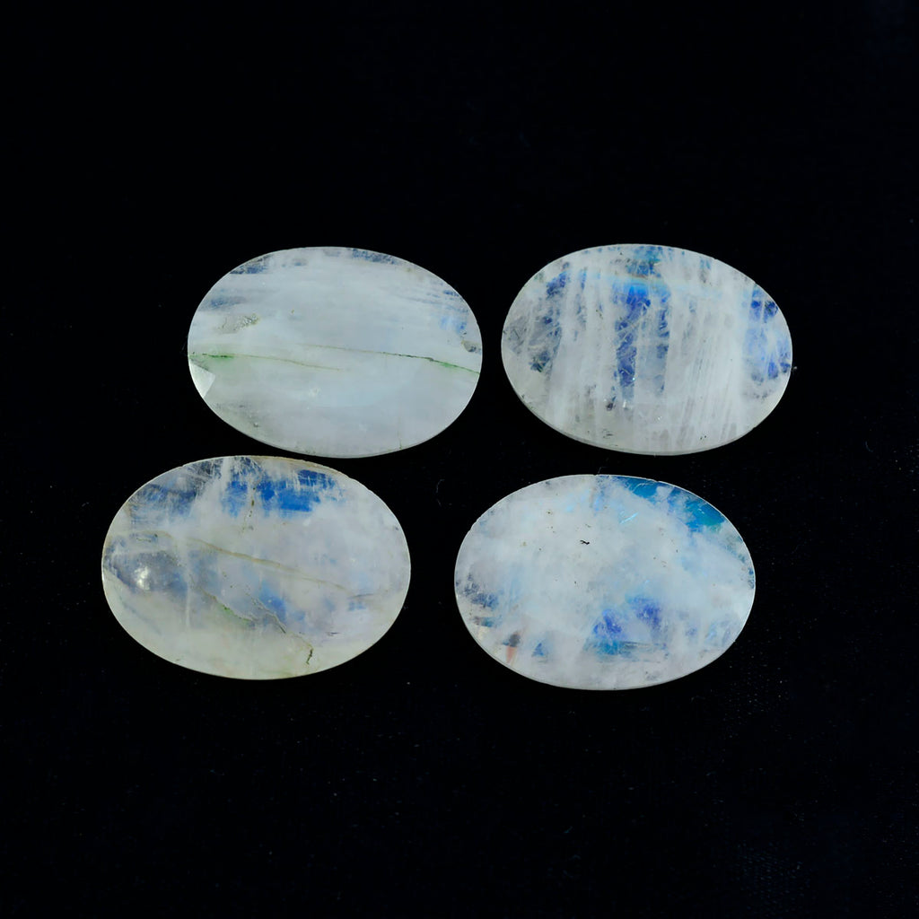 Rainbow Moonstone 1PC Large 10x12 MM Oval Faceted White High Quality Semi Precious Loose Gemstones