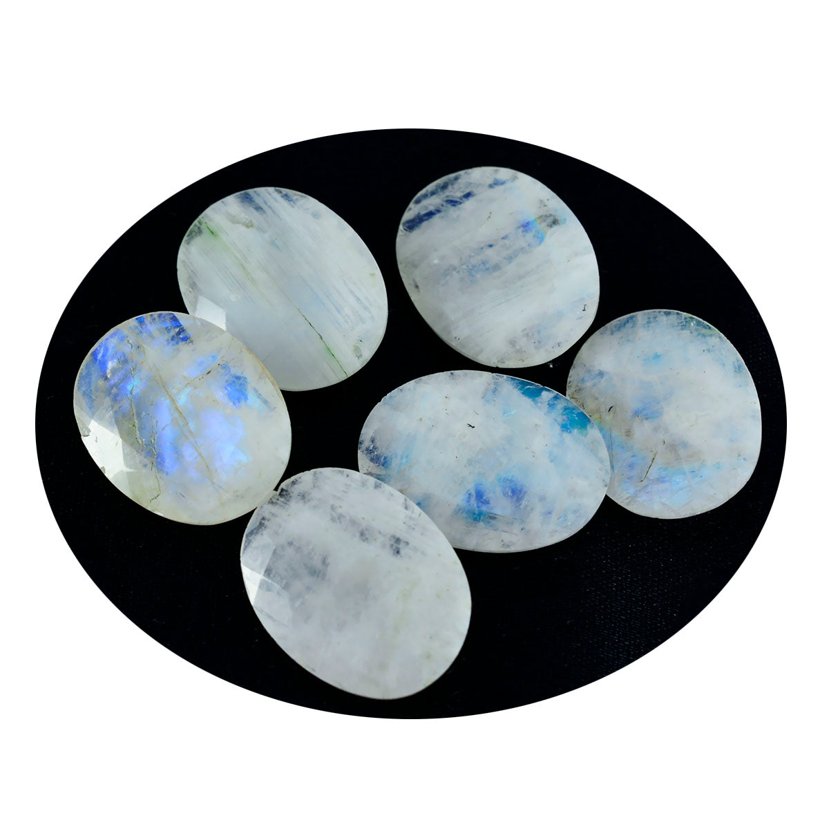Rainbow Moonstone 1PC Large 10x14 MM Oval Faceted White Natural Semi Precious Gems