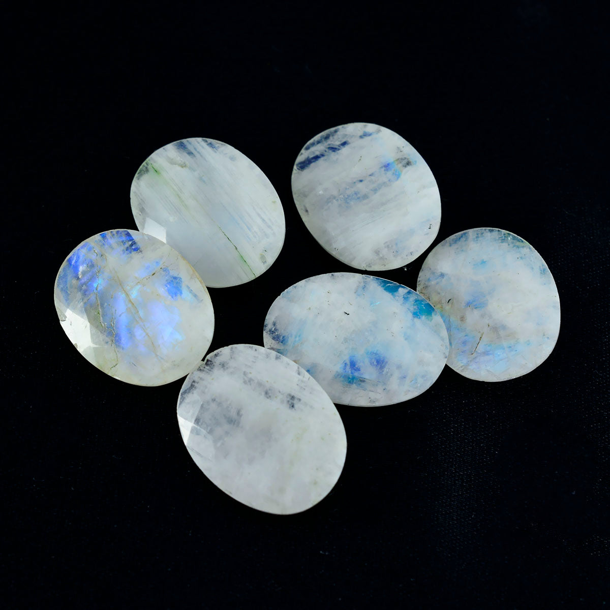 Rainbow Moonstone 1PC Large 10x14 MM Oval Faceted White Natural Semi Precious Gems